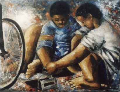 Scène d'Enfant Malgache